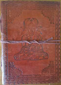 5" x 7" Buddha leather blank book w/cord