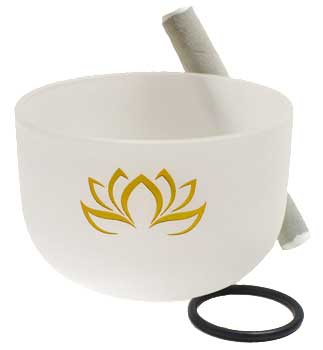 8" White Lotus Crystal Singing Bowl