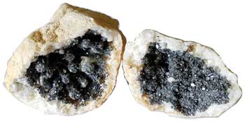White Calcite cracked geode