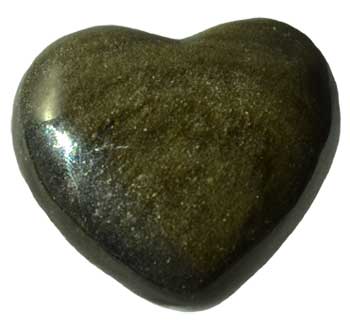 1 3/4" Obsidian, Golden heart