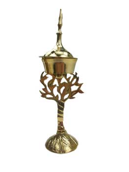 8" Tree of Life brass incense burner