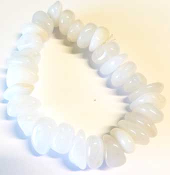 White Jade gemstone bracelet stretch