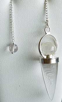 Claer Quartz teardrop & ball pendulum - Click Image to Close